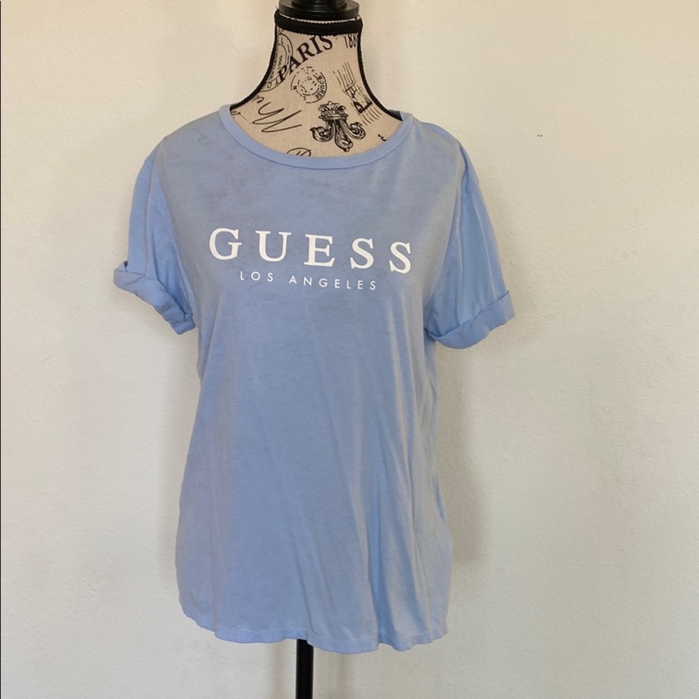 Guess Blue Short Sleeve Relaxed T-Shirt